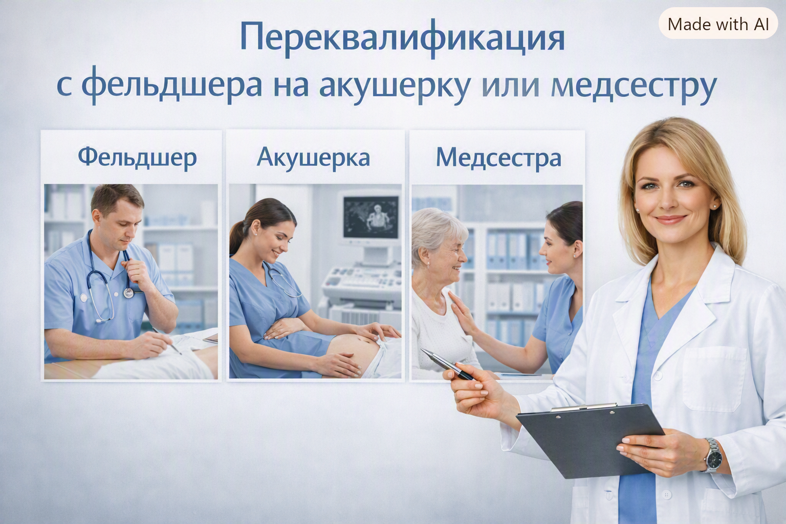 Переквалификация с фельдшера на акушерку и медсестру