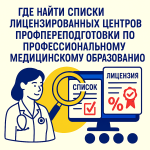 Где найти списки лицензированных центров профпереподготовки по профессиональному медицинскому образованию